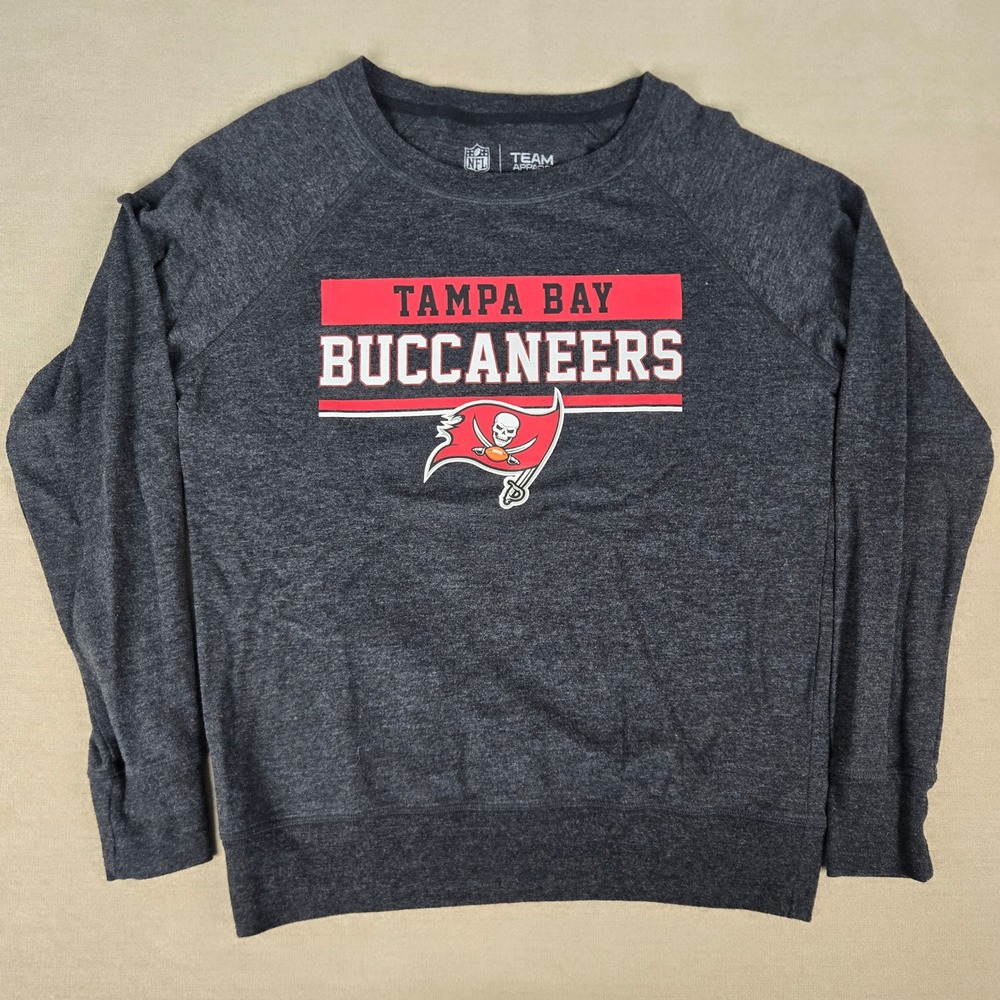 NFL Team Apparel Tampa Bay Buccaneers Sweatshirt Womens Medium Charcoal Grey